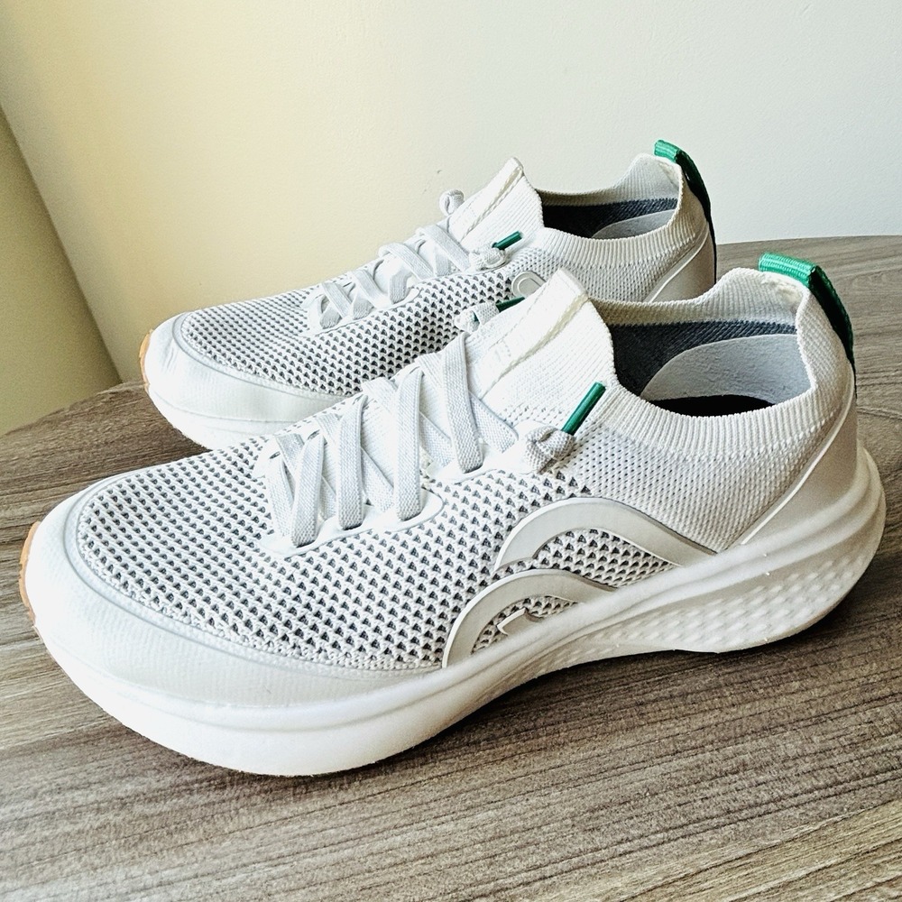 Mahabis Volare White Sneakers Green Trim Women’s US 8 Men’s 6.5 EU 39
